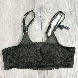 Aerie Dark Green Real Power Wireless Push Up Joy Convertible Lace NWT size 32A